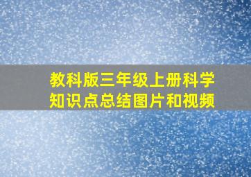 教科版三年级上册科学知识点总结图片和视频