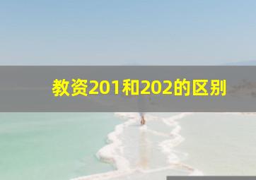 教资201和202的区别