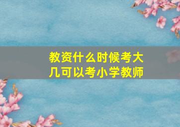 教资什么时候考大几可以考小学教师