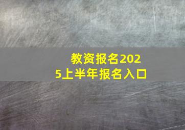 教资报名2025上半年报名入口