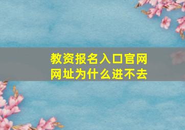 教资报名入口官网网址为什么进不去