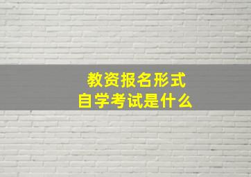 教资报名形式自学考试是什么