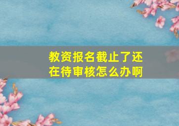 教资报名截止了还在待审核怎么办啊