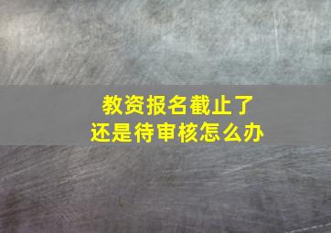 教资报名截止了还是待审核怎么办