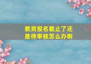 教资报名截止了还是待审核怎么办啊