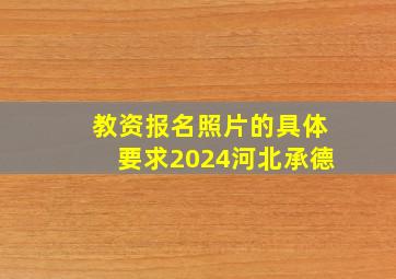 教资报名照片的具体要求2024河北承德