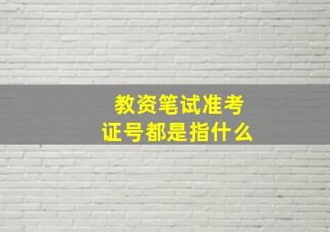 教资笔试准考证号都是指什么