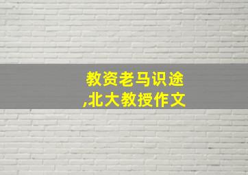 教资老马识途,北大教授作文