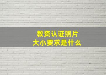 教资认证照片大小要求是什么