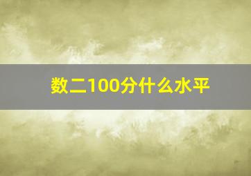 数二100分什么水平