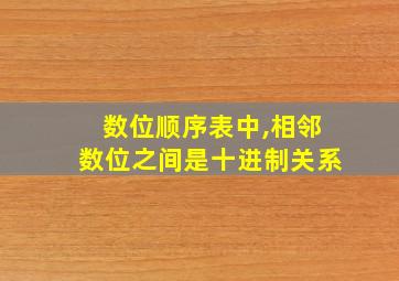 数位顺序表中,相邻数位之间是十进制关系