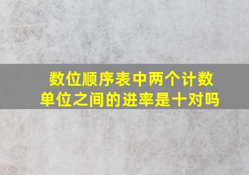 数位顺序表中两个计数单位之间的进率是十对吗