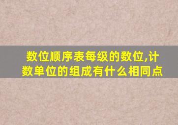 数位顺序表每级的数位,计数单位的组成有什么相同点