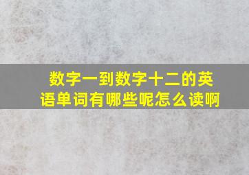 数字一到数字十二的英语单词有哪些呢怎么读啊