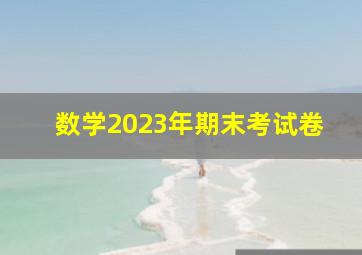 数学2023年期末考试卷