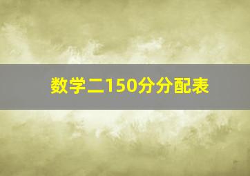 数学二150分分配表