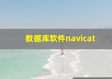 数据库软件navicat