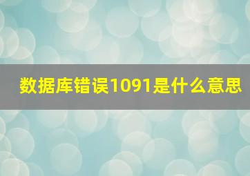 数据库错误1091是什么意思