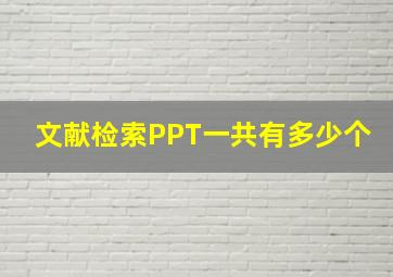 文献检索PPT一共有多少个