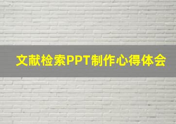 文献检索PPT制作心得体会