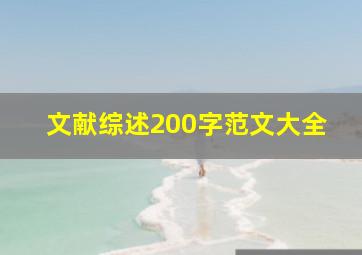 文献综述200字范文大全