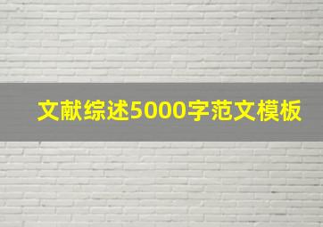 文献综述5000字范文模板