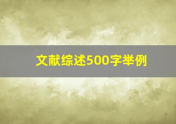 文献综述500字举例