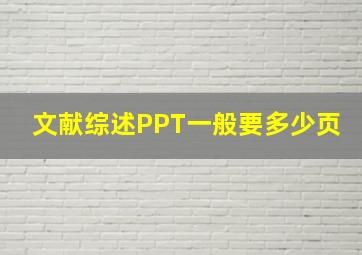 文献综述PPT一般要多少页