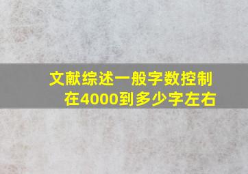 文献综述一般字数控制在4000到多少字左右