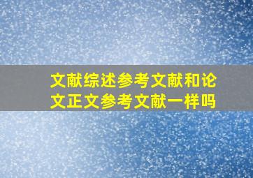 文献综述参考文献和论文正文参考文献一样吗