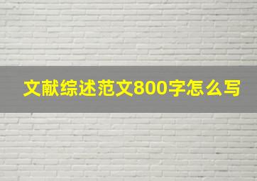 文献综述范文800字怎么写