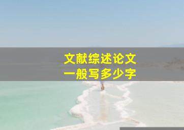 文献综述论文一般写多少字