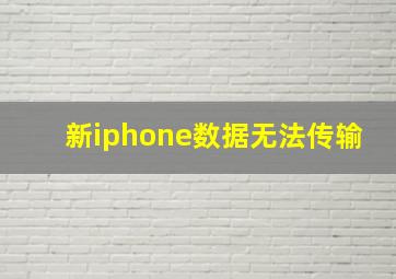 新iphone数据无法传输