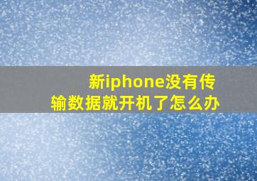 新iphone没有传输数据就开机了怎么办