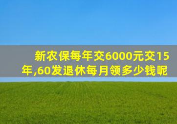 新农保每年交6000元交15年,60发退休每月领多少钱呢