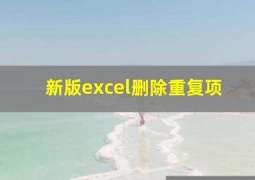 新版excel删除重复项