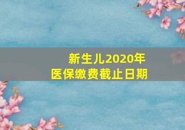 新生儿2020年医保缴费截止日期