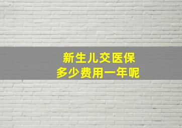 新生儿交医保多少费用一年呢