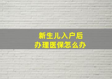 新生儿入户后办理医保怎么办