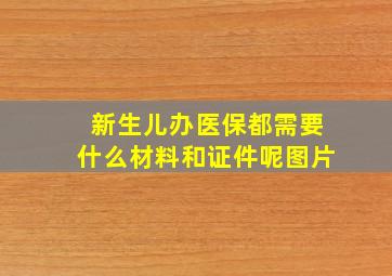 新生儿办医保都需要什么材料和证件呢图片