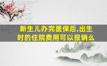 新生儿办完医保后,出生时的住院费用可以报销么