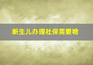 新生儿办理社保需要啥