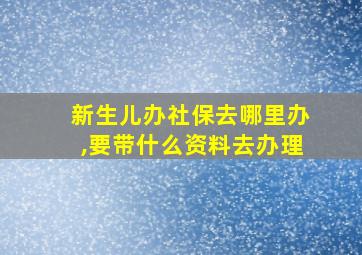 新生儿办社保去哪里办,要带什么资料去办理