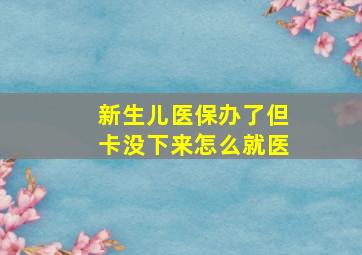 新生儿医保办了但卡没下来怎么就医