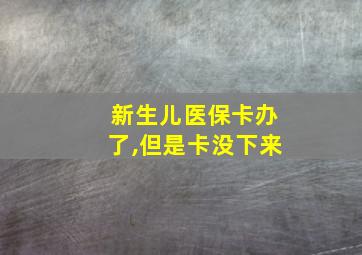 新生儿医保卡办了,但是卡没下来