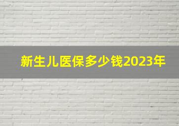 新生儿医保多少钱2023年