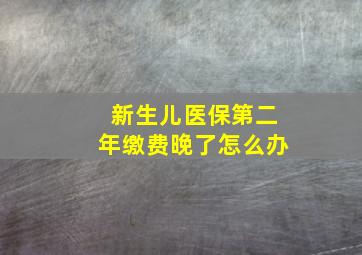 新生儿医保第二年缴费晚了怎么办