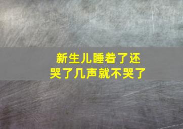 新生儿睡着了还哭了几声就不哭了