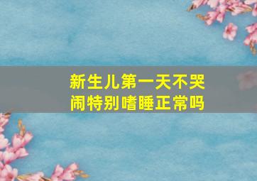 新生儿第一天不哭闹特别嗜睡正常吗