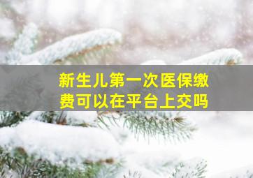 新生儿第一次医保缴费可以在平台上交吗